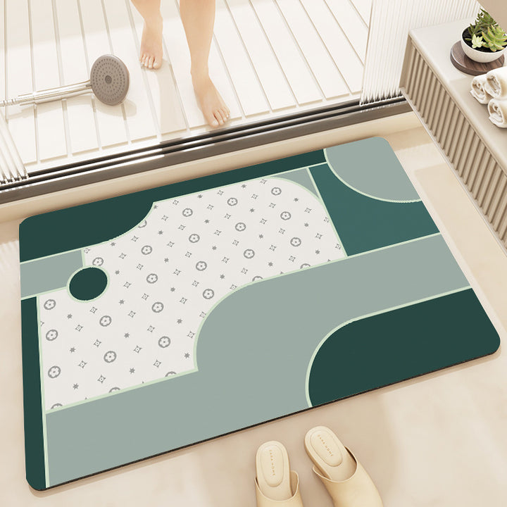 Geometric Patterned Bath Mat Bowlift