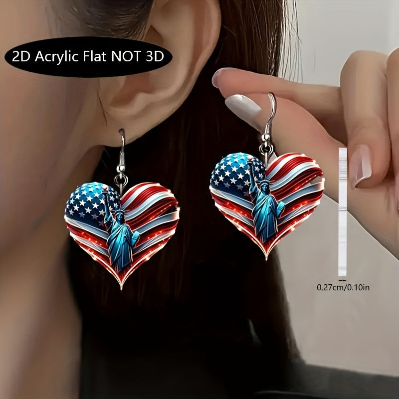 Women's flat acrylic hoop earrings with bull head motif and hook closure Bowlift