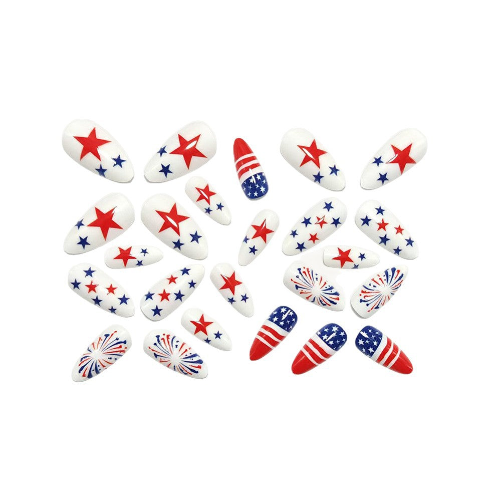 Art nails with patriotic designs Bowlift