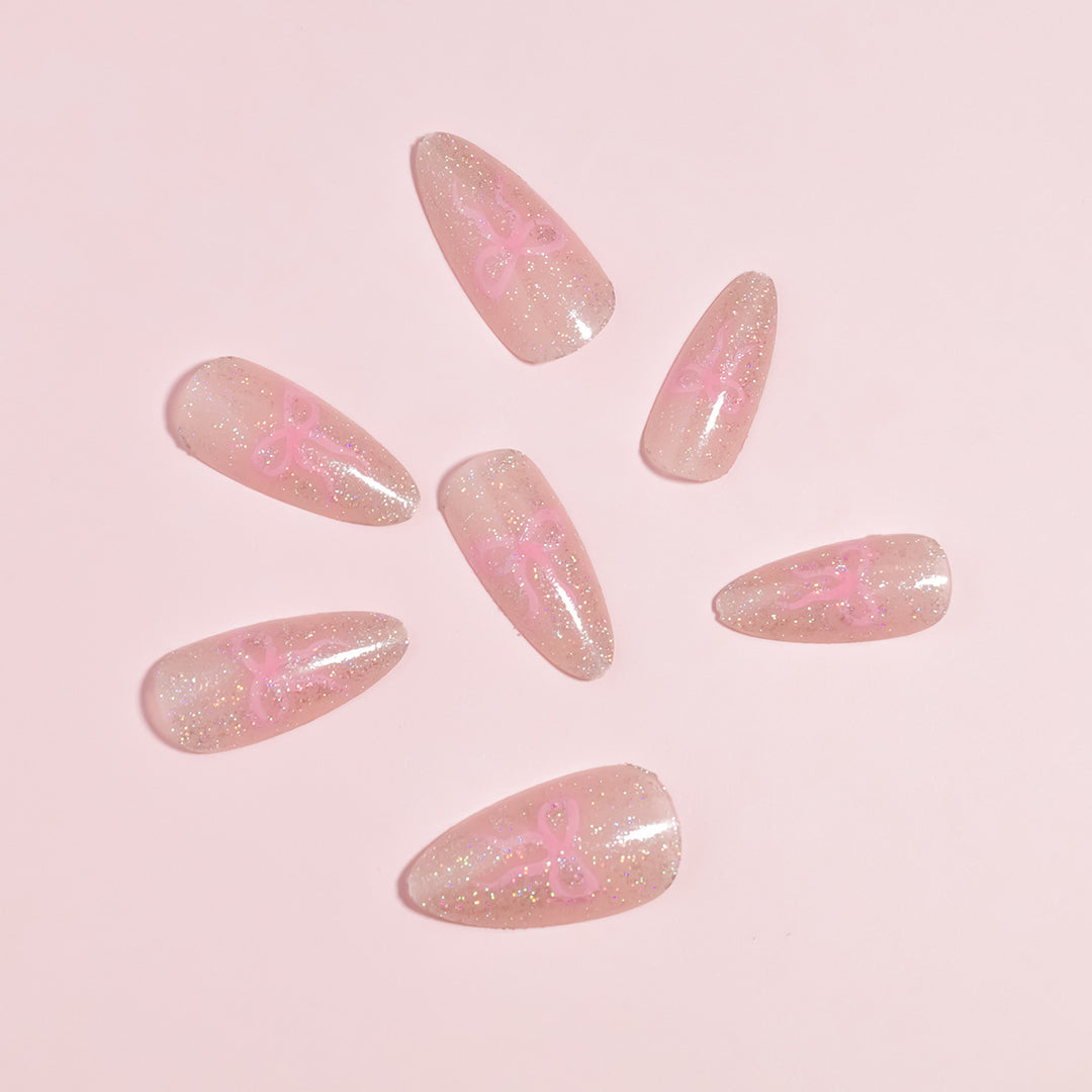 DIY Gradient Glitter Press-On Nails Bowlift
