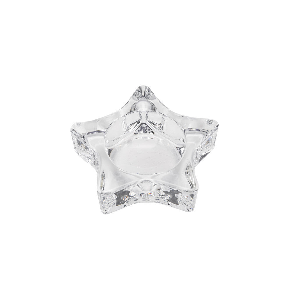 Star-Shaped Thick Crystal Glass Tealight Candle Holder Bowlift