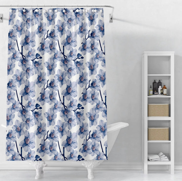 Floral Print Shower Curtain Bowlift