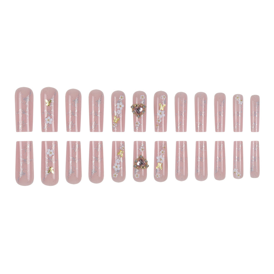 Floral-Embellished Luxury Press-On Nails Bowlift