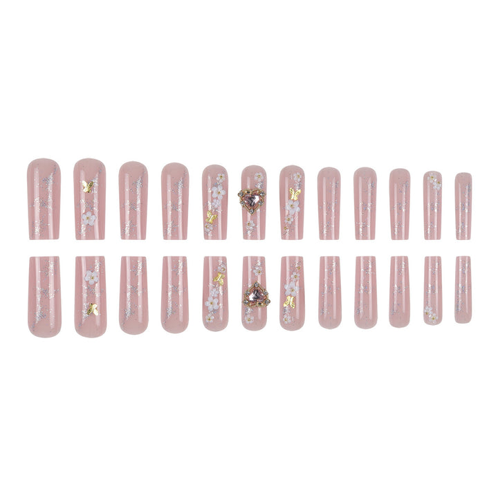Floral-Embellished Luxury Press-On Nails Bowlift
