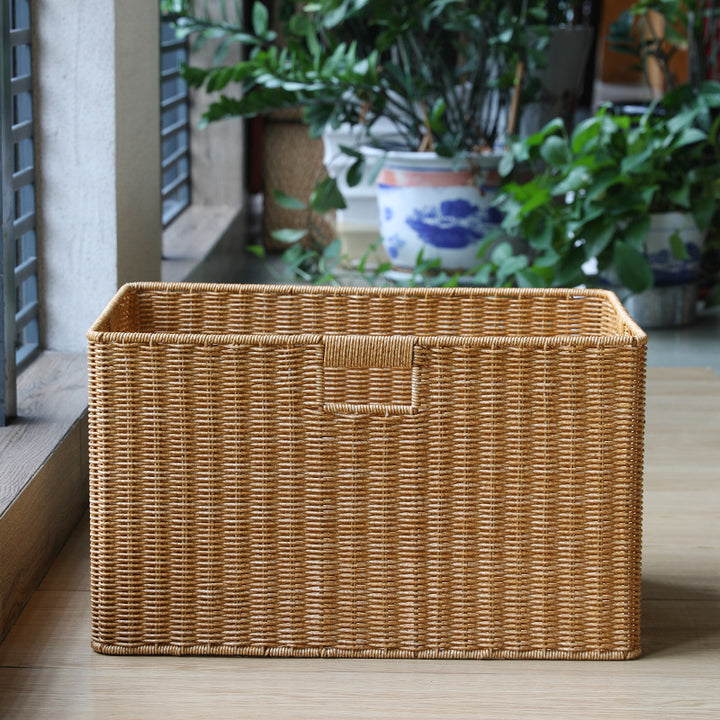 Woven Storage Basket with Ergonomic Handles Bowlift