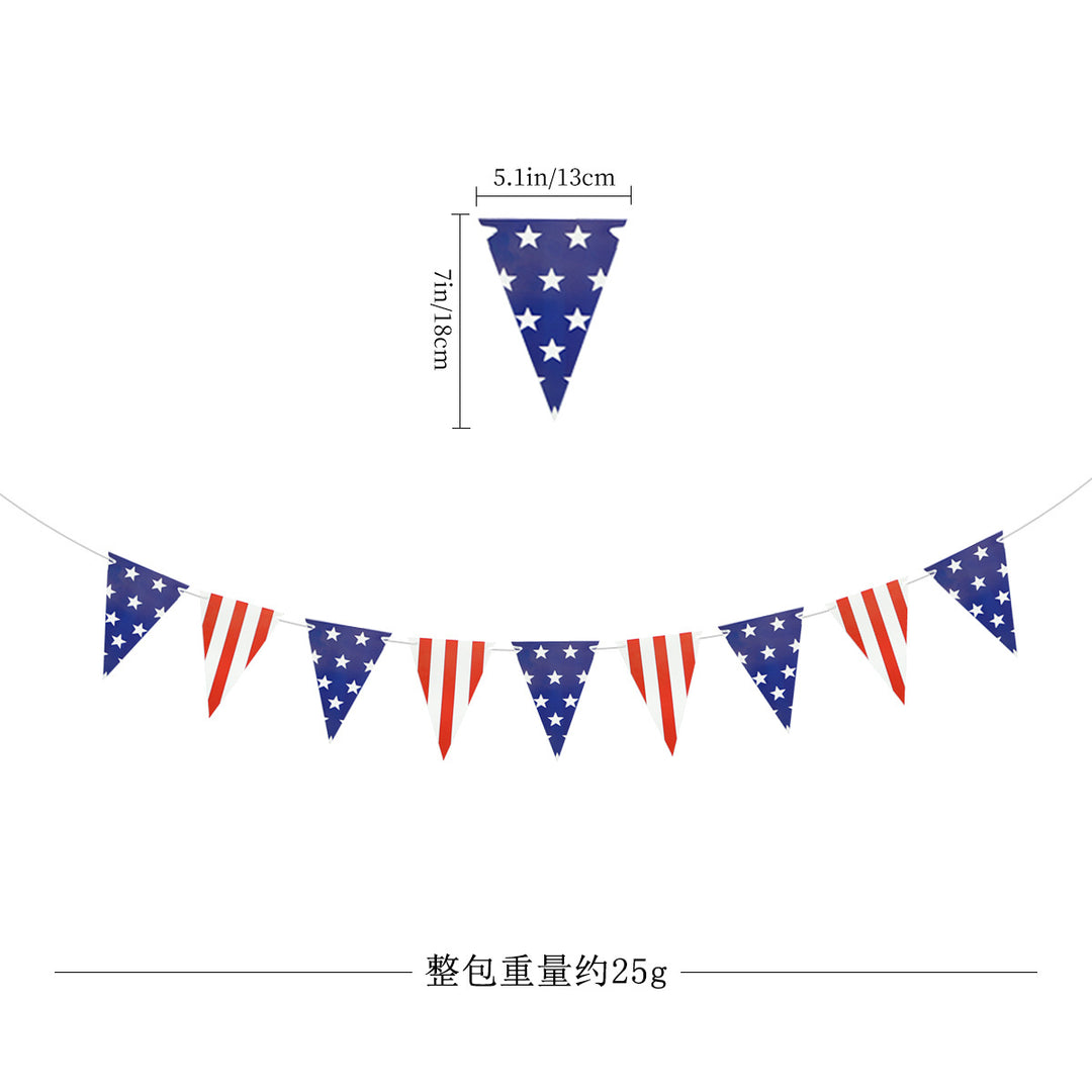 Unisex nan pennant string made of durable polyester with star and stripe motif for party decoration Bowlift