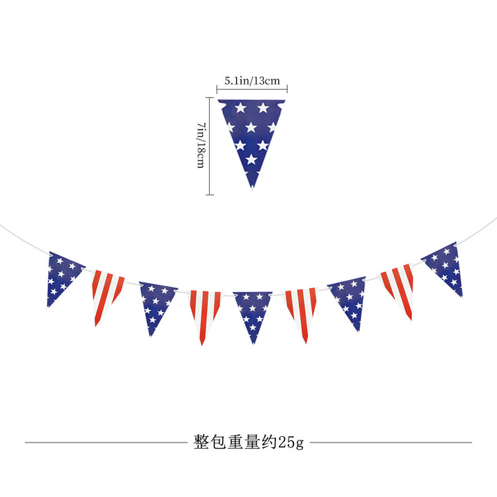Unisex nan pennant string made of durable polyester with star and stripe motif for party decoration Bowlift