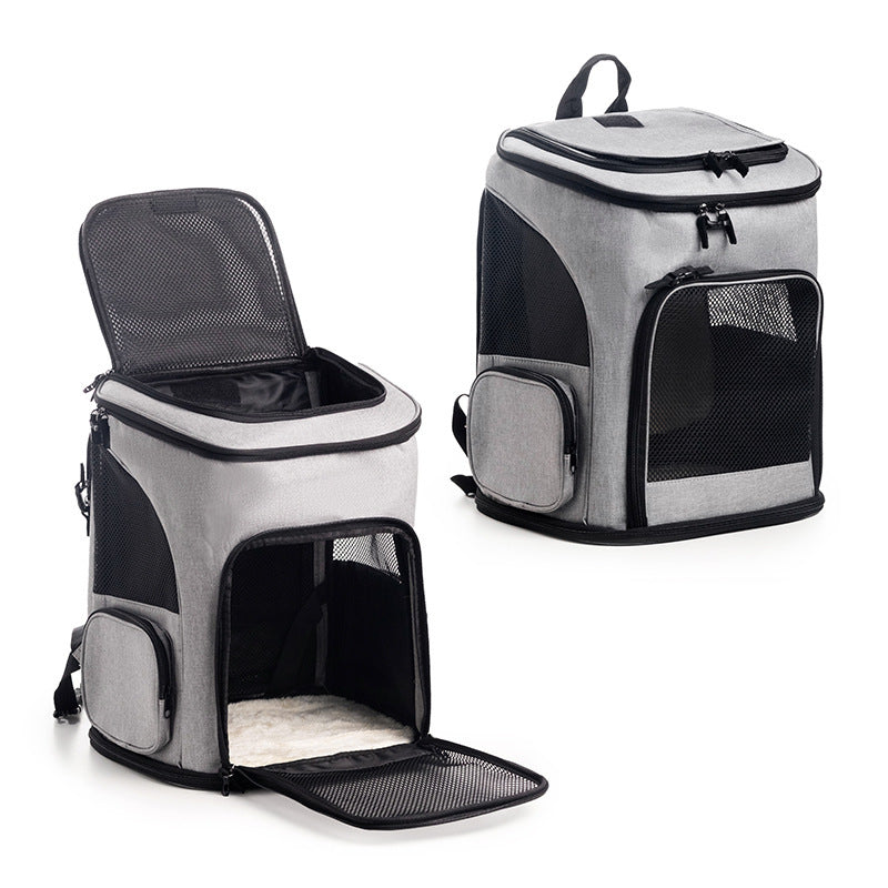 Cat transport backpack with breathable mesh panels Bowlift