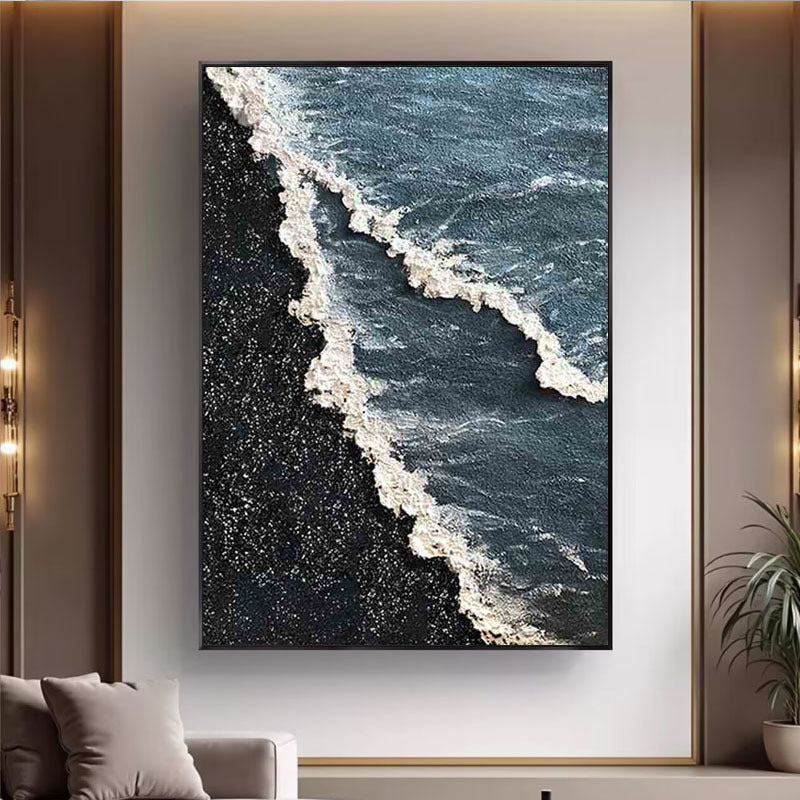 Coastal Wave Textured Canvas Artwork
