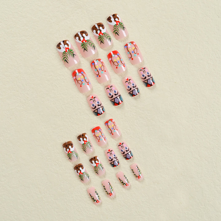 Artificial nail set with festive Christmas motifs Bowlift