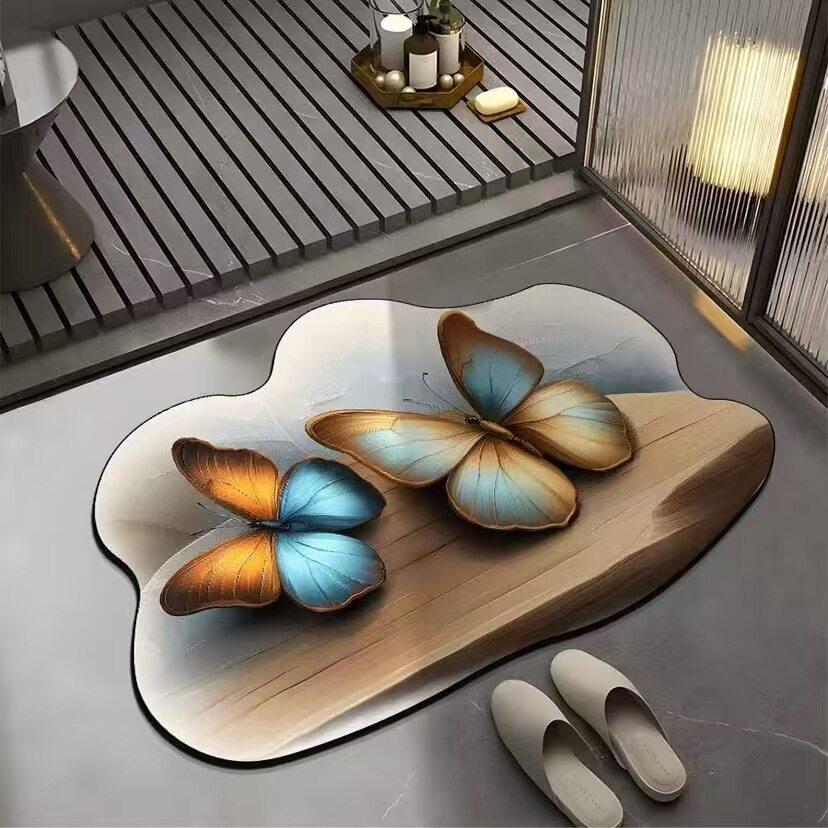 Floral Design Bath Mat Bowlift