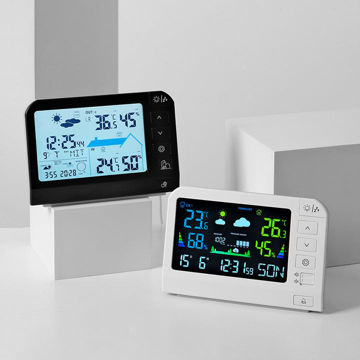 Digital Weather Alarm Clock with Multifunctional Display Bowlift