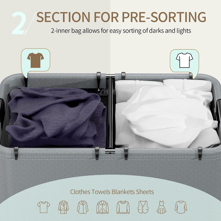 Laundry basket with large volume Bowlift