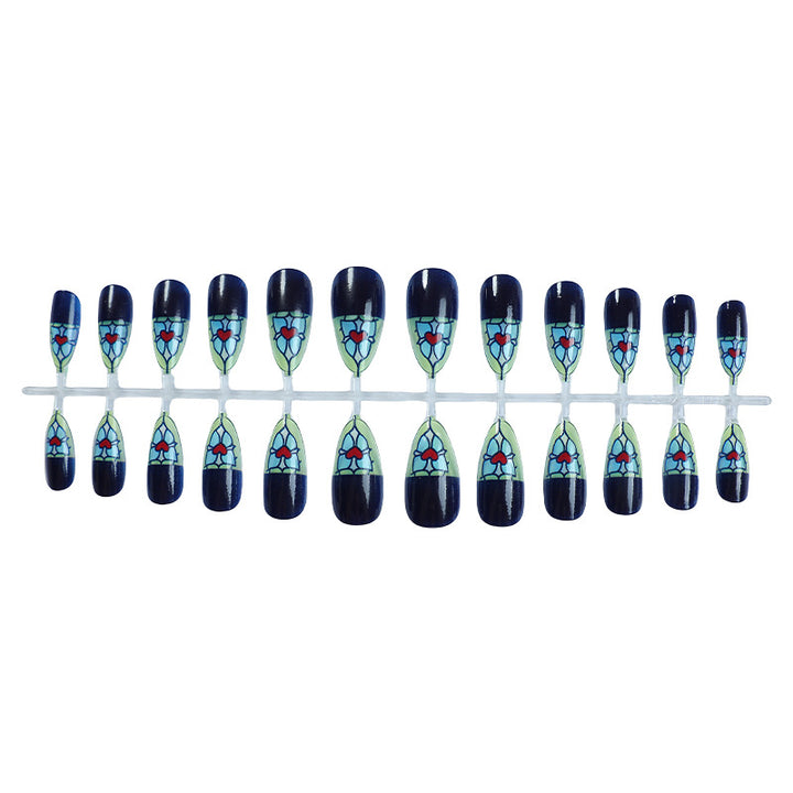 Artistic Stained Glass Press-On Nail Set Bowlift