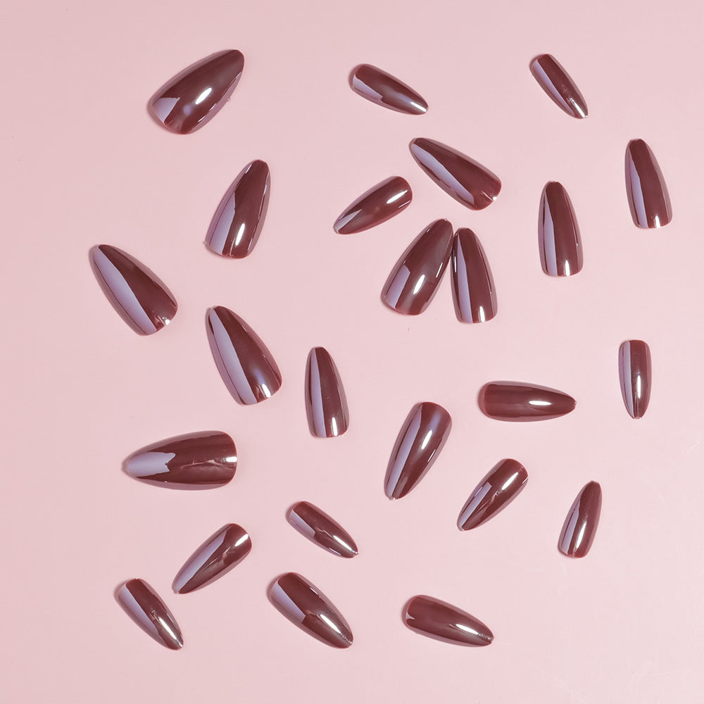 Glossy Stiletto Press-On Nail Set with Unique Design Bowlift