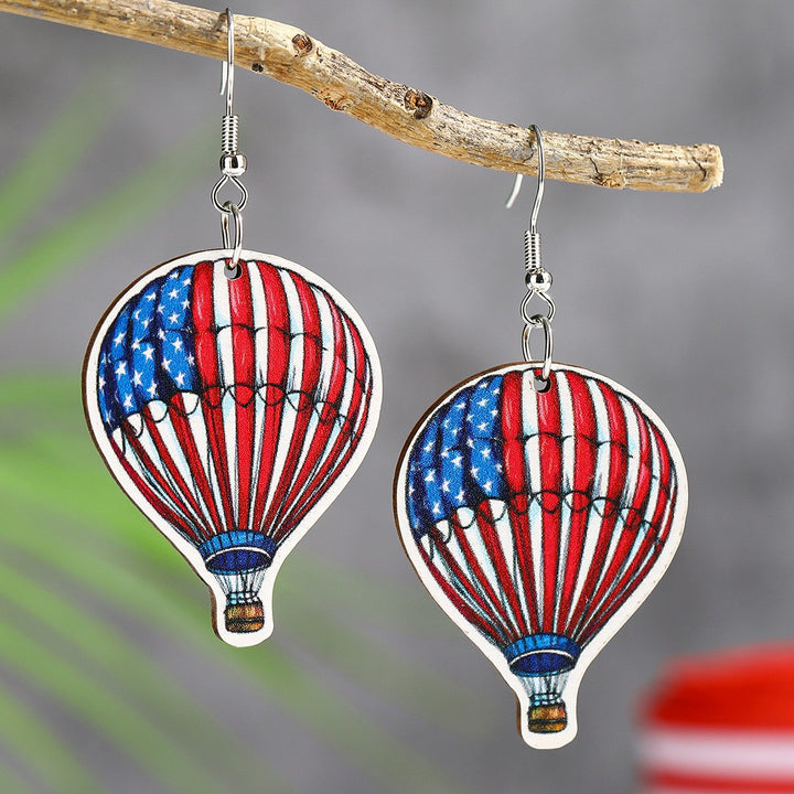 Women's eye-catching statement earrings can shape with flag motif Bowlift