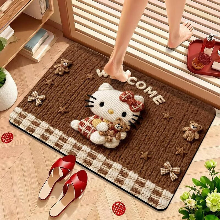 Cute Puppy-Themed Plush Bath Mat Bowlift