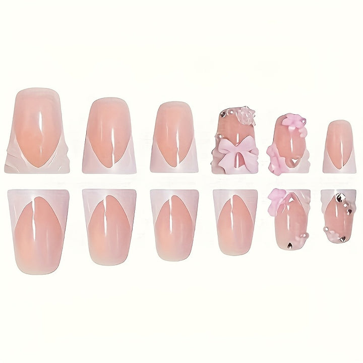 Artistic Floral Press-On Nail Extensions Bowlift