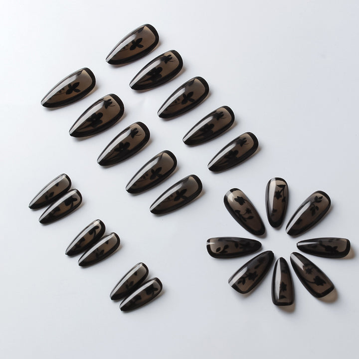 Elegant Floral Design Press-On Nails Bowlift