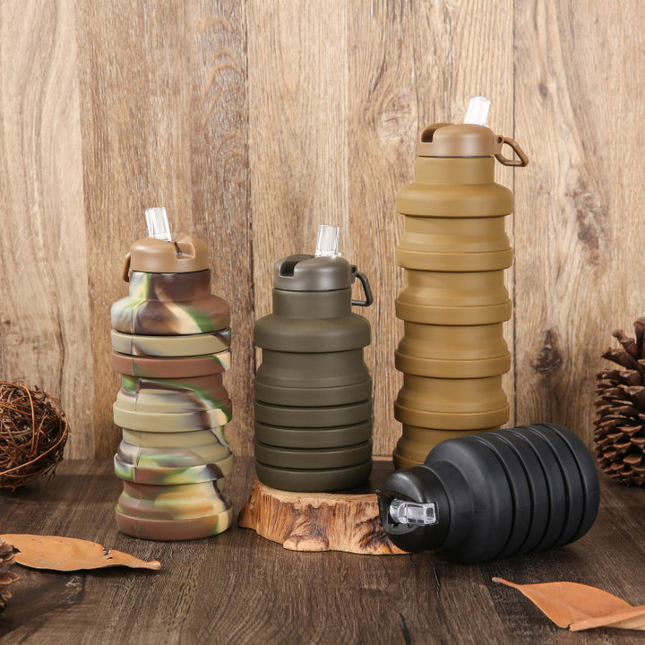 Women flexible silicone drinking bottle with integrated folding function Bowlift