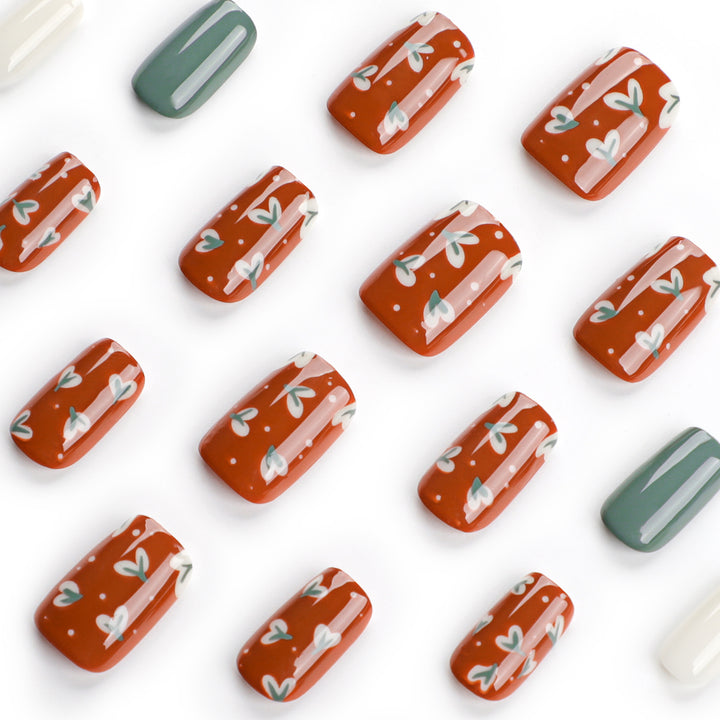 Elegant artificial nails with creative heart decorations Bowlift