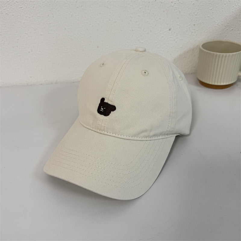 Women's Cute Embroidered Bear Cap Bowlift