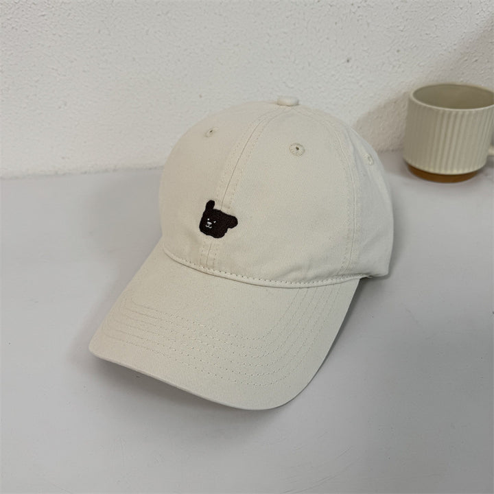 Women's Cute Embroidered Bear Cap Bowlift