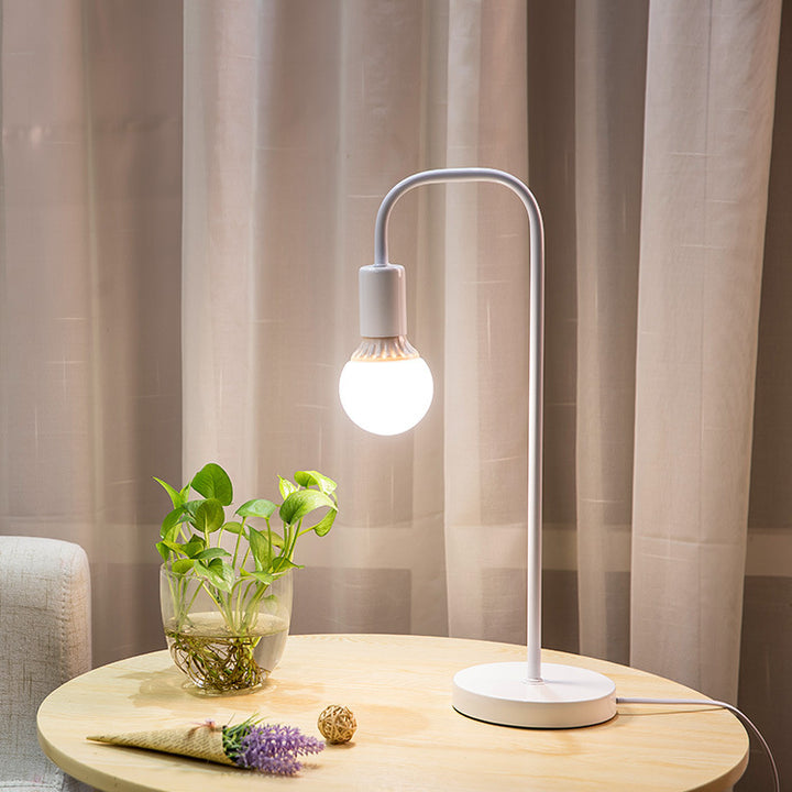 Arched Metal LED Table Lamp with Slim Round Base Bowlift