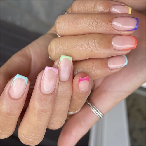 Acrylic nail set with colorful color accents Bowlift