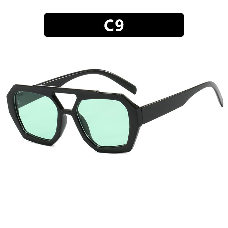 Women's geometric sunglasses made of durable plastic with polarized lenses Bowlift