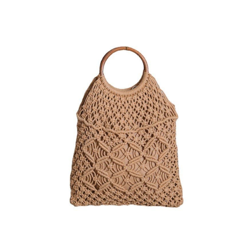 Macrame bag with wooden handle Bowlift