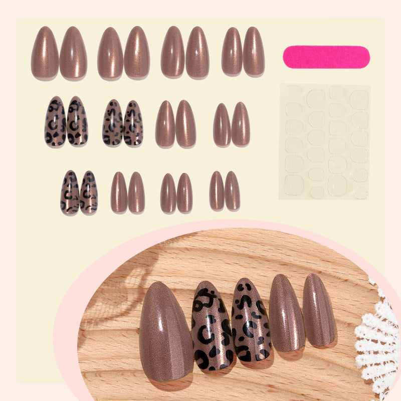 Decorative Leopard Print Press-On Nail Set Bowlift