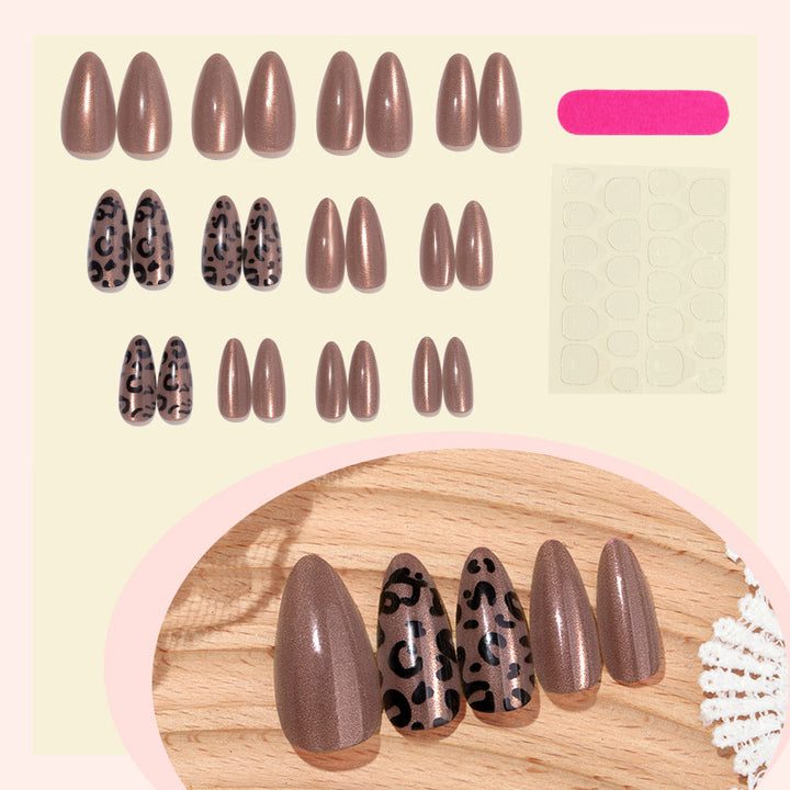 Decorative Leopard Print Press-On Nail Set Bowlift