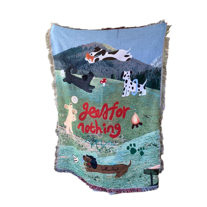 Artistic Pet-Themed Woven Throw Blanket