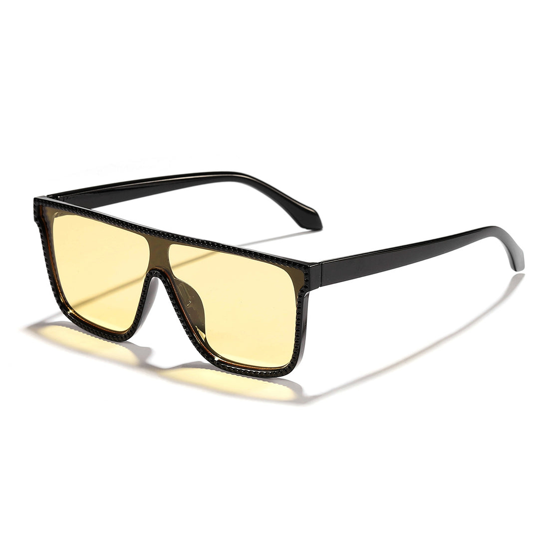 Women's futuristic fashion sunglasses with wide frame and contrasting lenses Bowlift