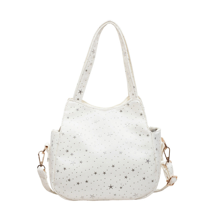 WoStar-Patterned Canvas Hobo Bag Bowlift