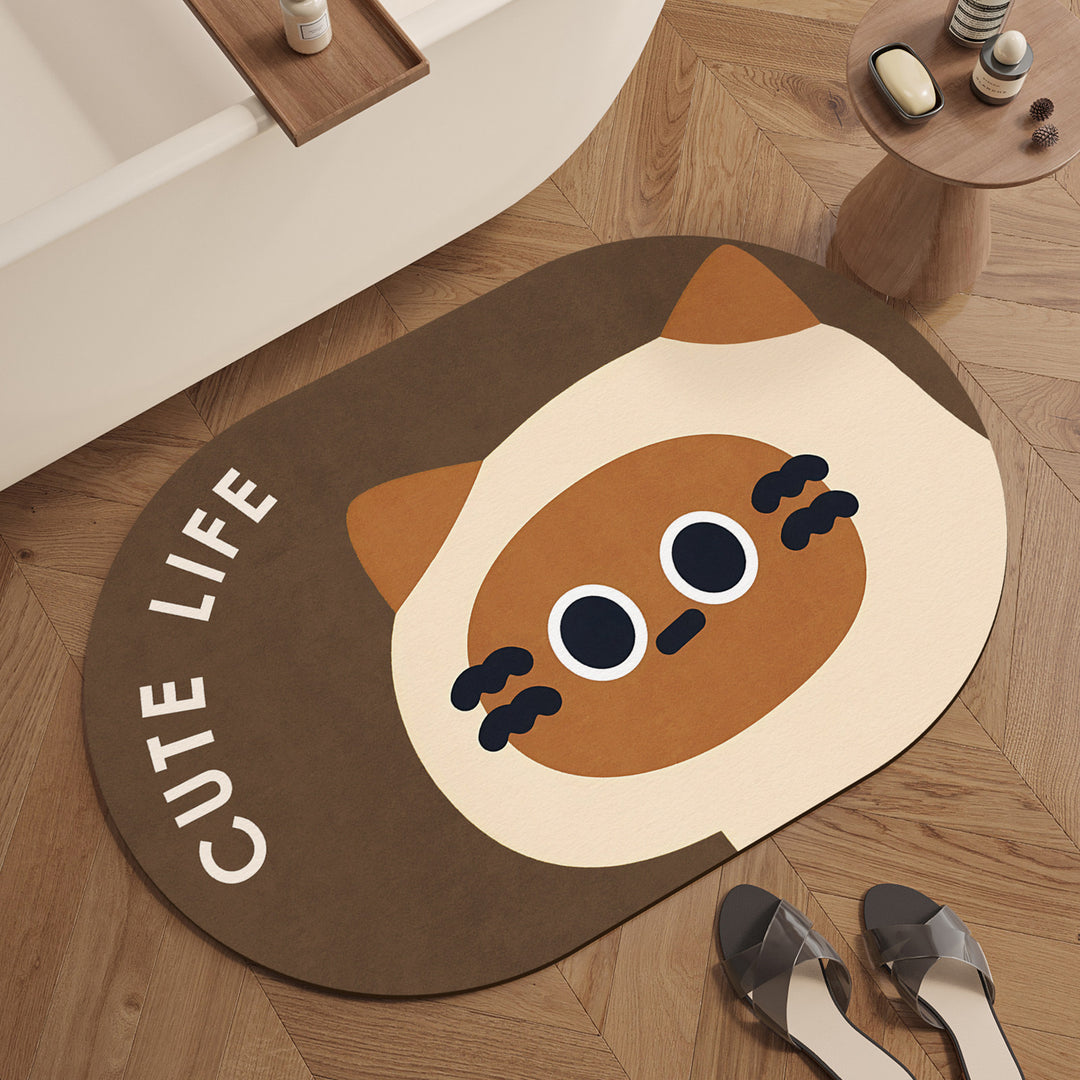 Cute Cartoon-Themed Bath Mat