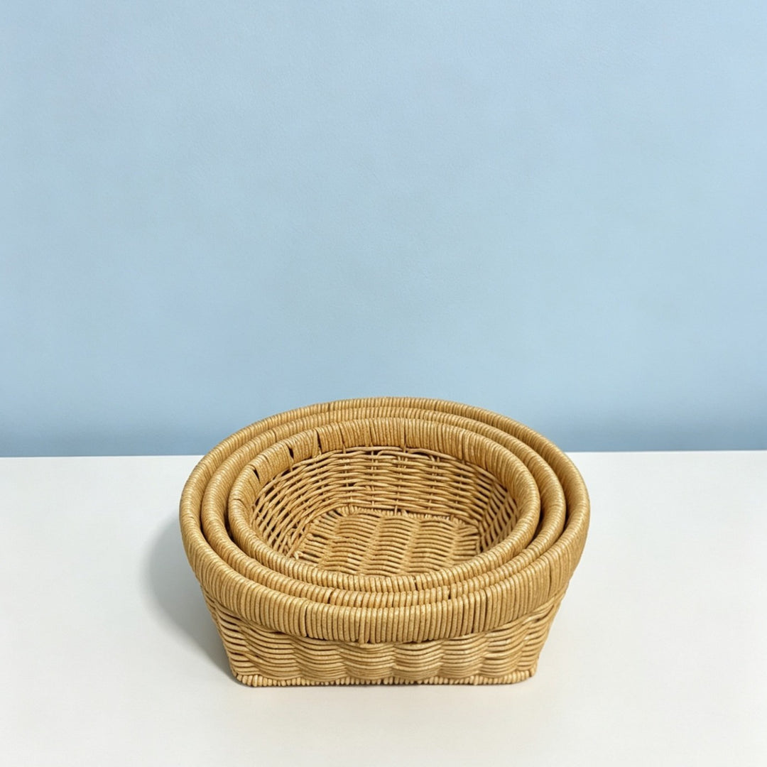 Handcrafted Oval Serving Basket Bowlift
