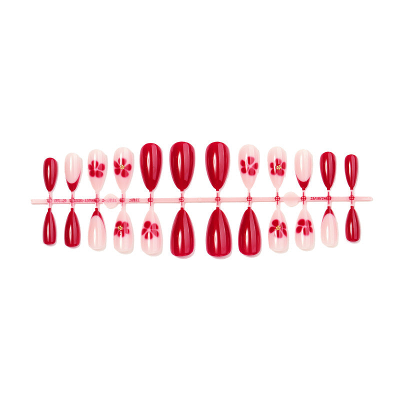 Artistic Floral Press-On Nail Set Bowlift 1788495052