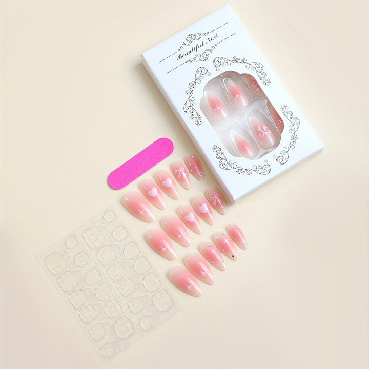 Artificial Nail Set with Romantic Design Bowlift
