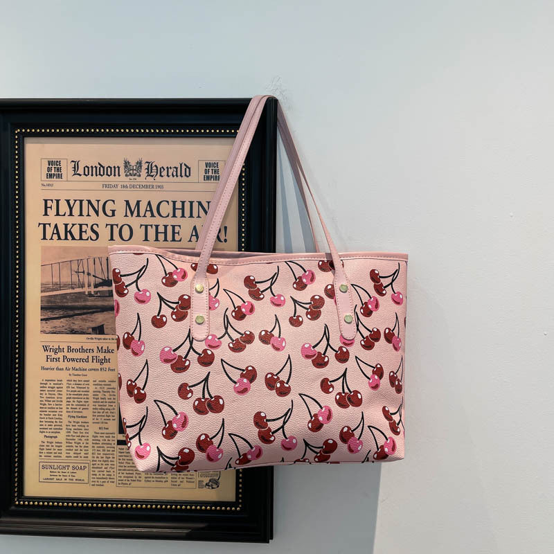 WoPlayful Cherry Patterned Tote Bag Bowlift