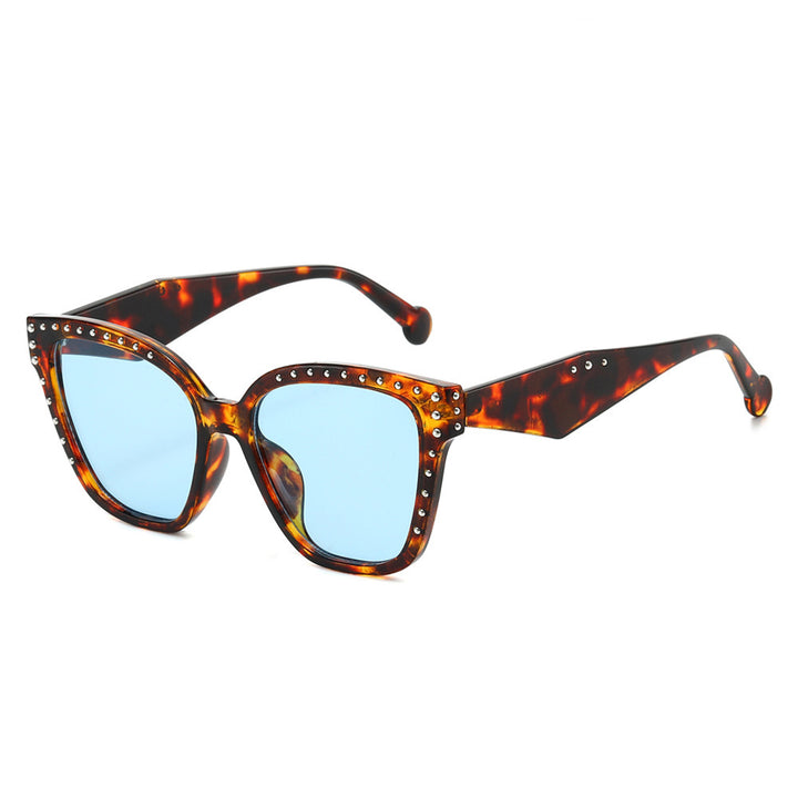 Oversized Fashion Cat-Eye Sunglasses with Rhinestone Details Bowlift