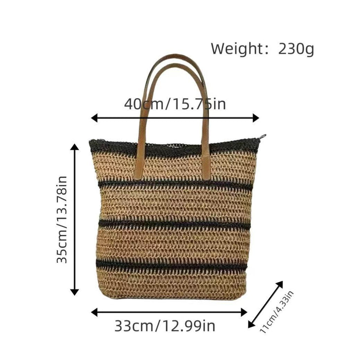 Beach bag with modern stripes and robust carrying straps Bowlift