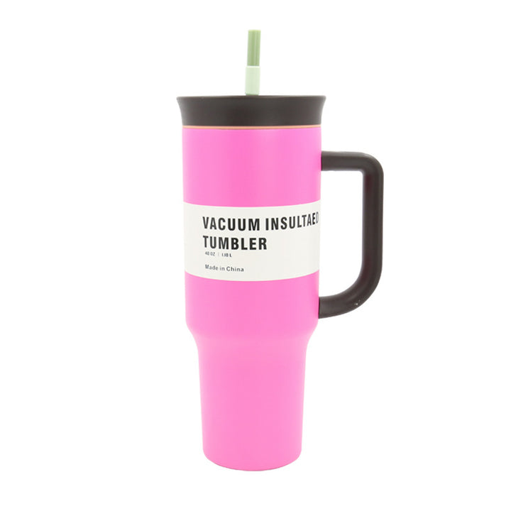 Women's Vacuum-Insulated Drinking Cup with Handle and Straw Bowlift
