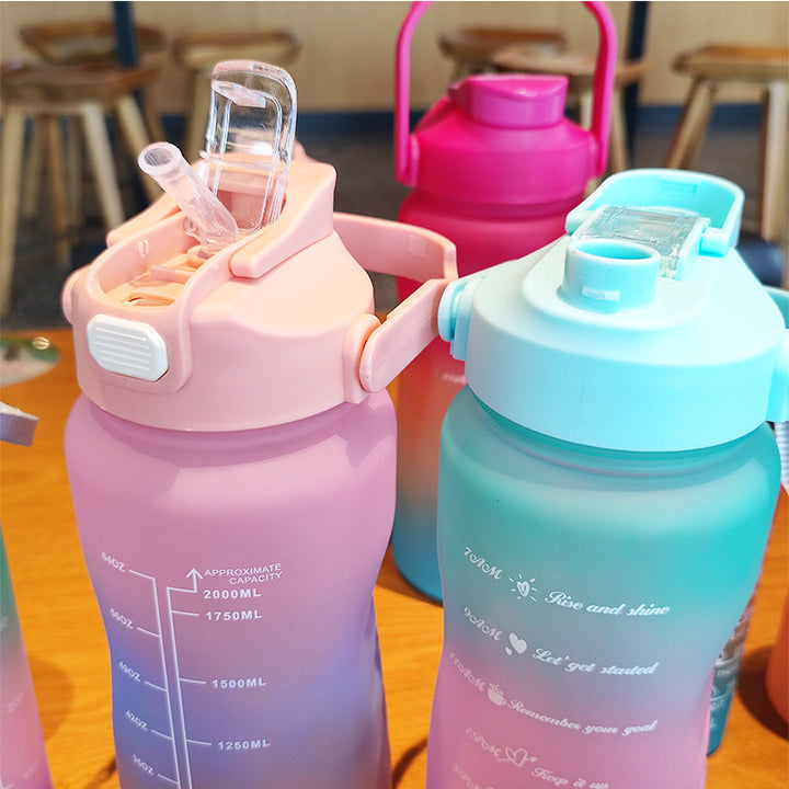 Women's ergonomic water bottle with motivational markings Bowlift