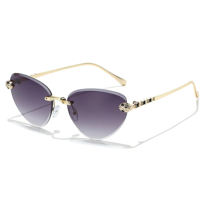 Designer Cat-Eye Sunglasses with Decorative Accents Bowlift