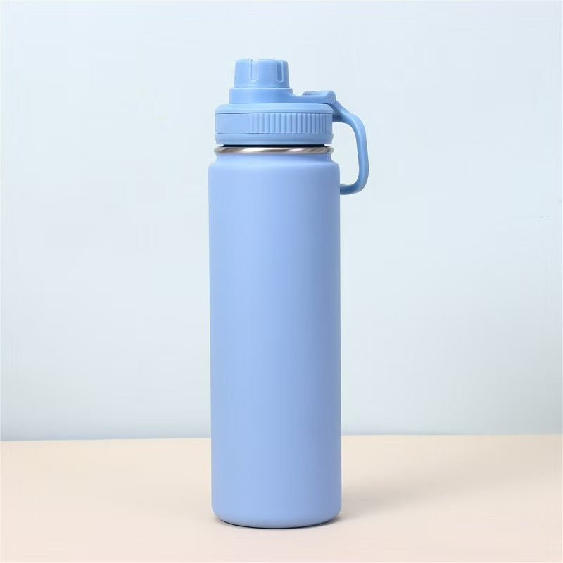 Insulated Vacuum Stainless Steel Water Bottle with Flip Straw and Carry Handle Bowlift