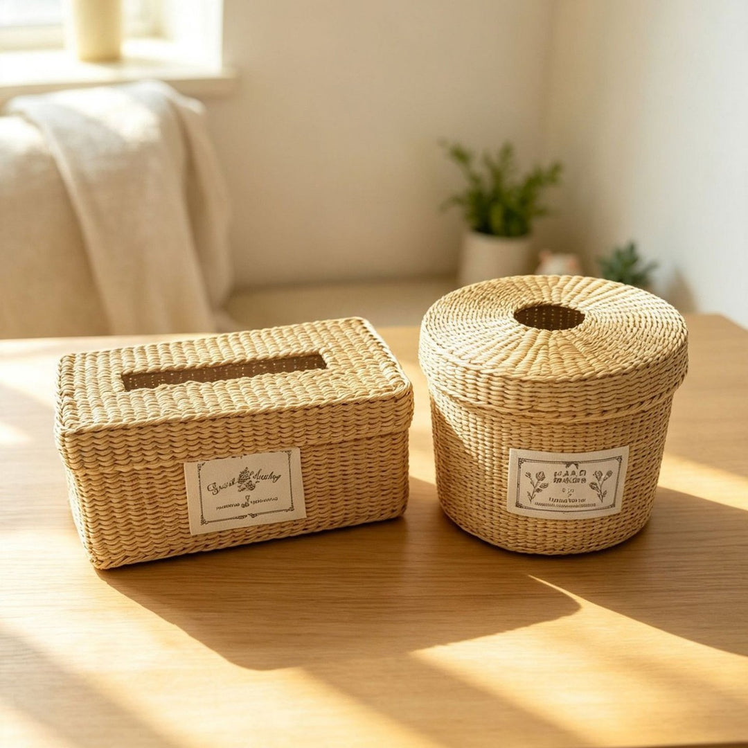 Natural Fiber Decorative Storage Box Bowlift