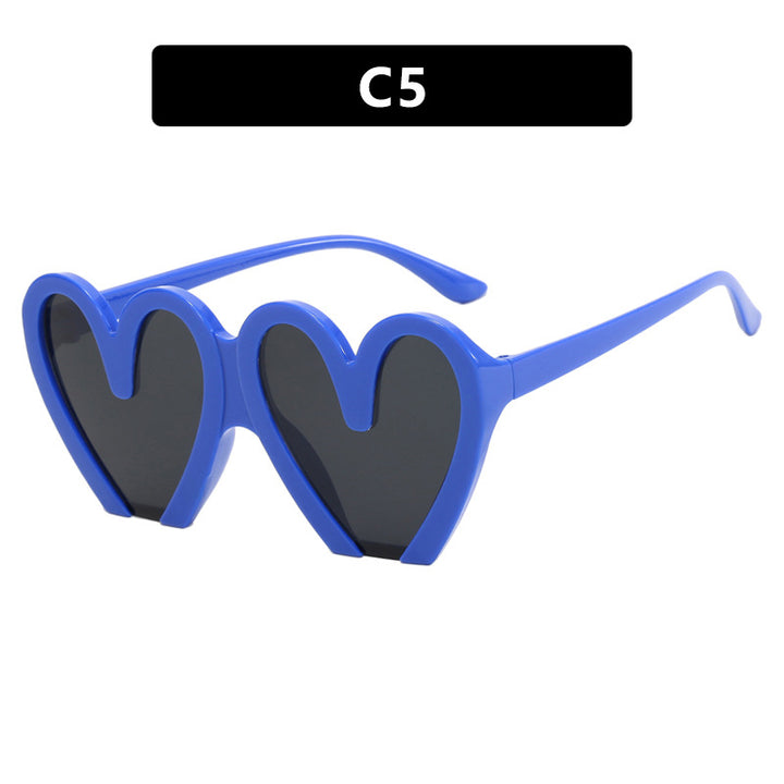 Women's Heart-Shaped Sunglasses with Durable Plastic Frame and UV Protection Bowlift
