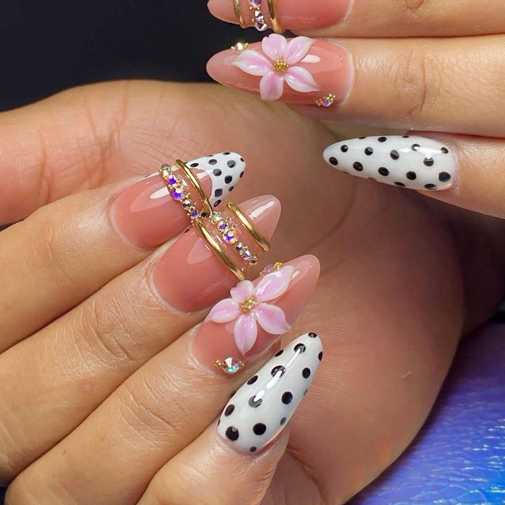 Decorative 3D Floral Nail Art Bowlift